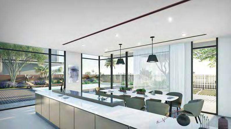 Kitchen and dining area of a Falcon Island 5 bedroom villa