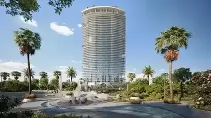 Azure by Lapis residential tower overlooking the RAK Central landscape